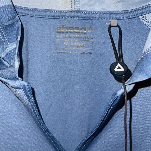 Ahead Performance Mens Raglan Sleeve Camo Trim Hooded Sweatshirt Blue XL NWT - Picture 5 of 9